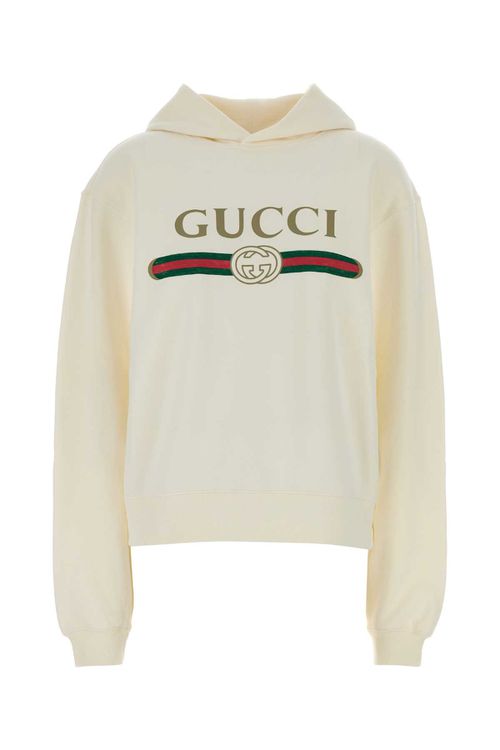 Cream Cotton Blend Sweatshirt