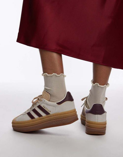 Gazelle Bold trainers in cream and burgundy - exclusive to ASOS-White