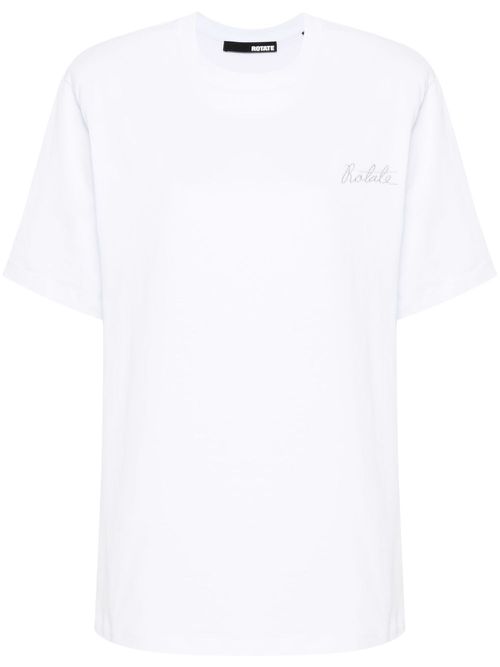 Logo-embroidered organic cotton T-shirt - White