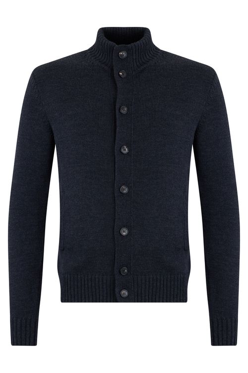 Virgin Wool Cardigan — Black