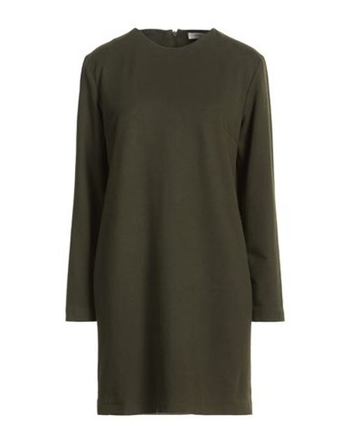 Woman Mini dress Military green Size 10 Cotton, Elastane