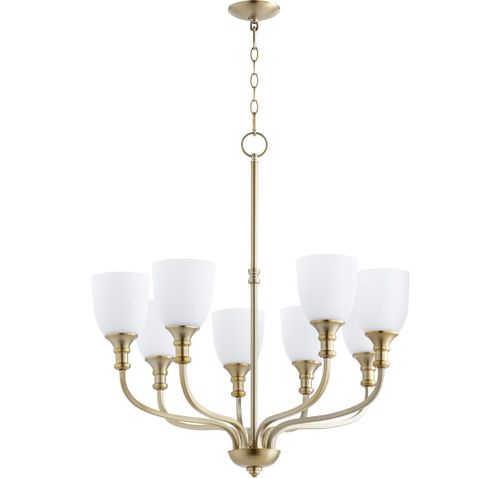 Quorum Richmond 8-Light Transitional Chandelier in Aged Bra