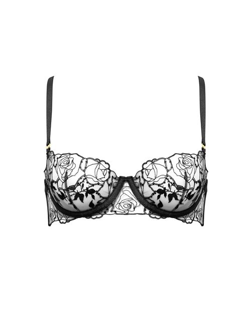 Bluebella Rosalie Embroidered Balcony Bra Black