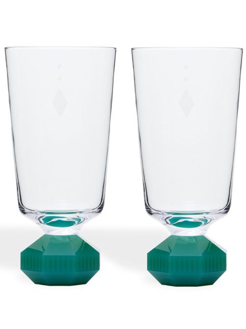 Chelsea tall glasses (set of 2) - Green