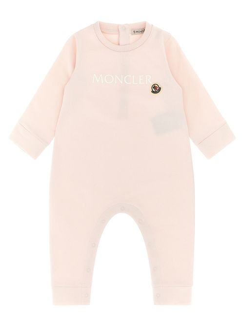 Logo-Embroidered Cotton Jersey Bodysuit — Pink