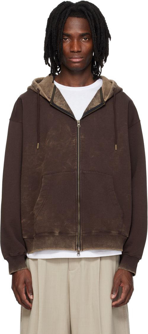 Brown Dusk Zip Up Hoodie
