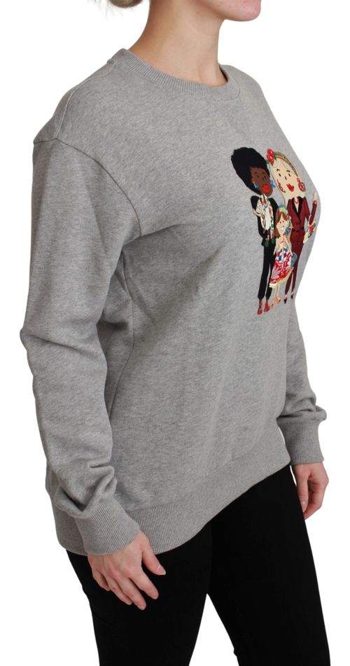#dgfamily Embroidered Cotton Sweatshirt — Gray