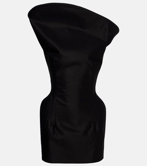 Asymmetric cotton corset dress
