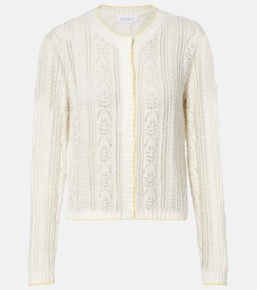 Daisy pointelle cotton-blend cardigan