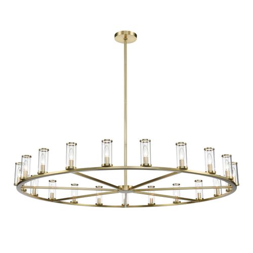 Revolve 21-Light Chandelier tural Brass And Clear Gla