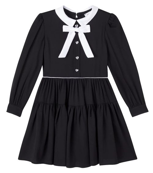 Bow-detail gathered dress