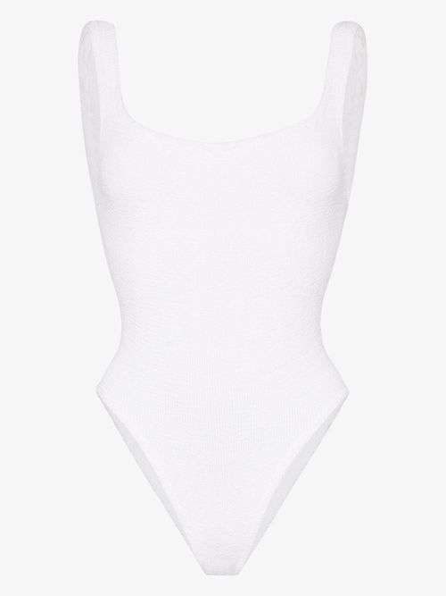 Hunza G - Classic Square Neck Crinkle Swimsuit - Women's - Elastane/Nylon