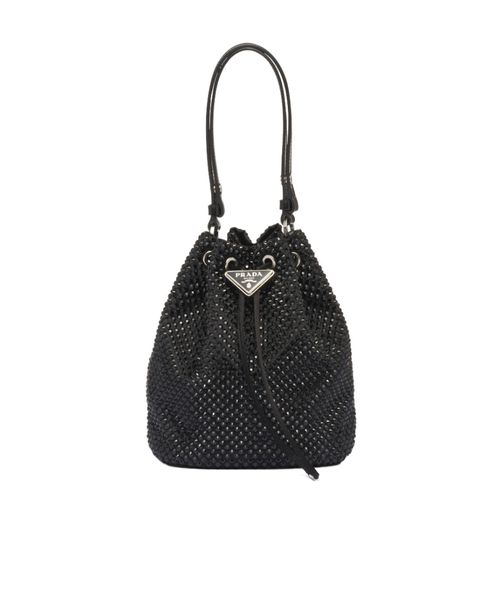 Satin mini-bag with crystals