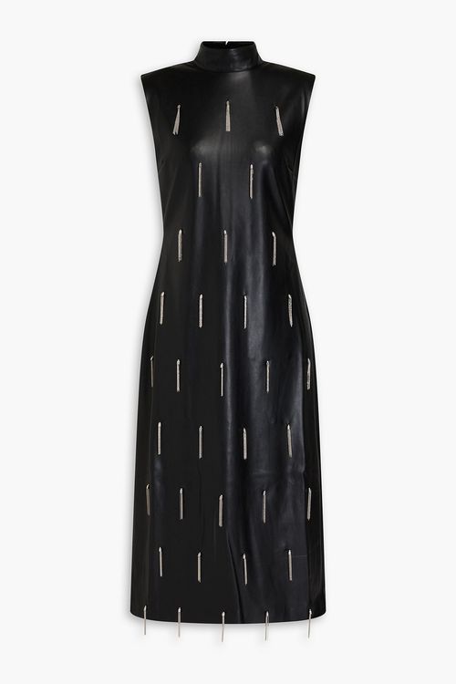 Stine Goya - Donna fringed turtleneck midi dress - Black - XS