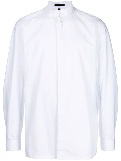 Mandarin-collar shirt - White
