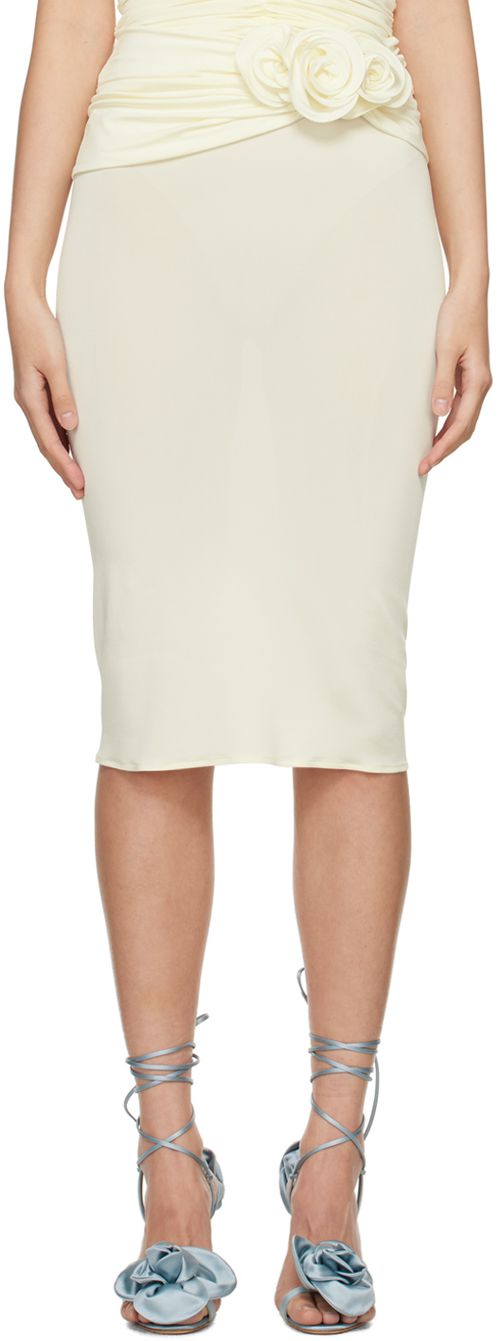 Magda Butrym Off-White Wrap Midi Skirt