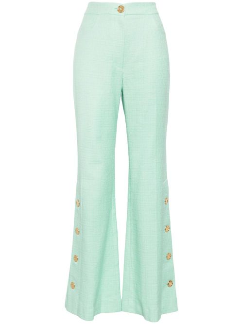 Tweed flared trousers - Green