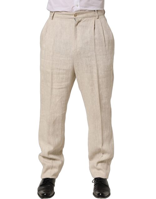 Linen Trousers — Beige