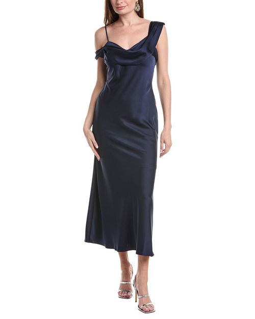 By Shelli Segal Easy One Shoulder Satin Dress