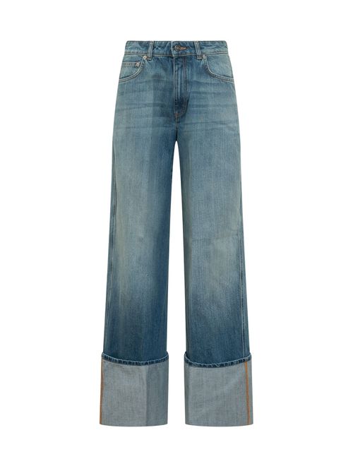 Stylish Jeans with Unique Hem Detail - Medium Size