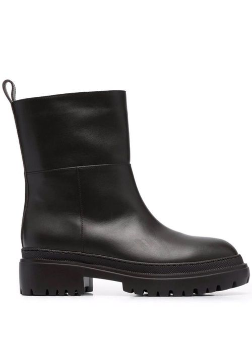 Black Ankle Leather Boots