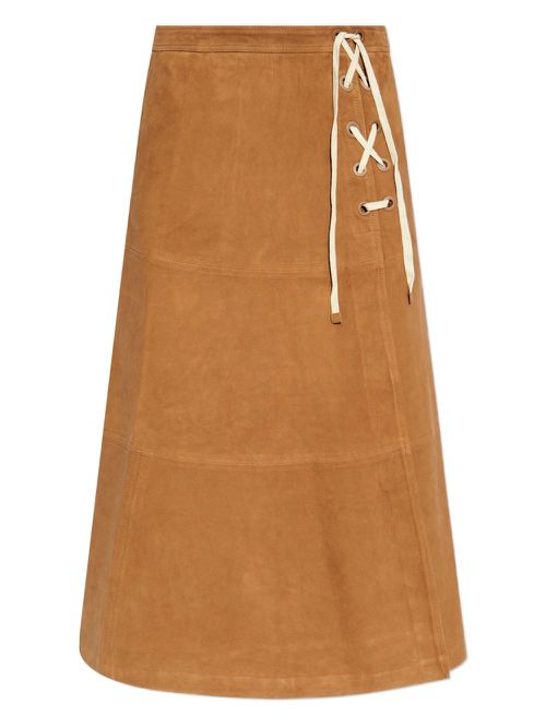 Suede A-line skirt - Brown