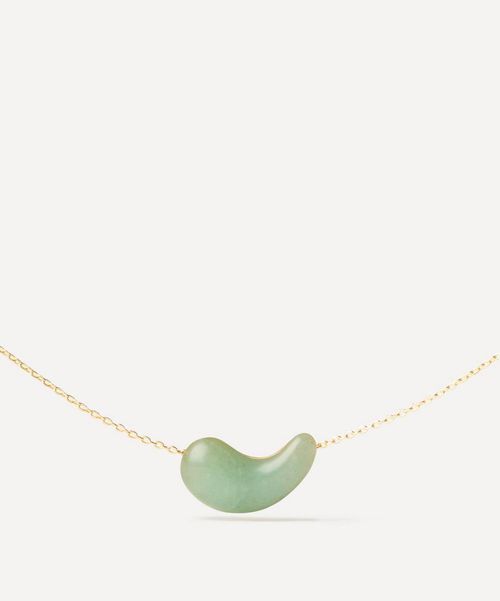 18ct Gold-Plated Green Aventurine Aura Pendant Necklace Luxury Gift