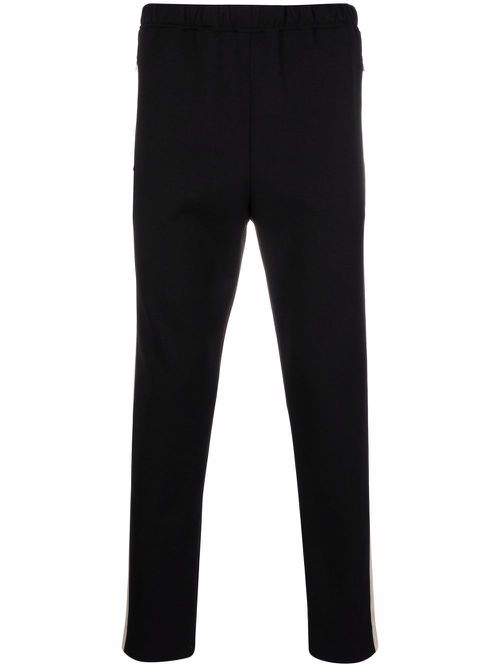 Side-stripe track pants - Black