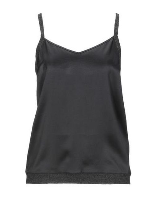 Woman Top Charcoal Size 10 Silk, Elastane, Cashmere