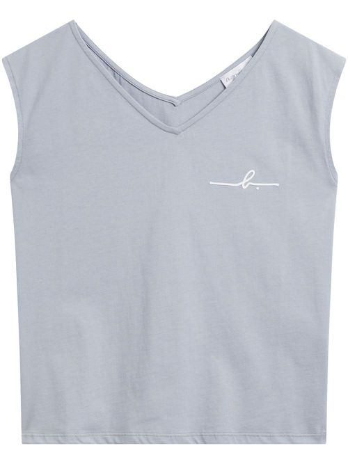 Kazi monogram-print tank top - Grey