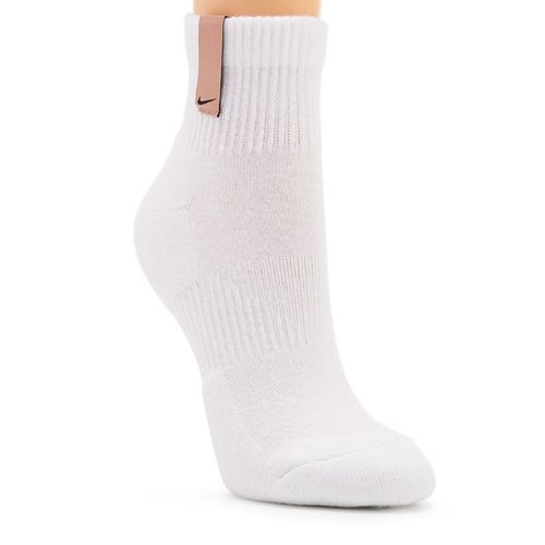 3 Pack Medium Everyday Plus Cushion Script Ankle Socks (White/Pink)
