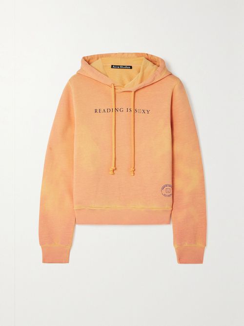Sweat À Capuche En Jersey De Coton Biologique Thermoréactif Imprimé - Orange