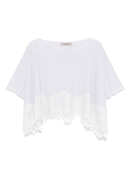 D.Exterior lace-detail top - Silver
