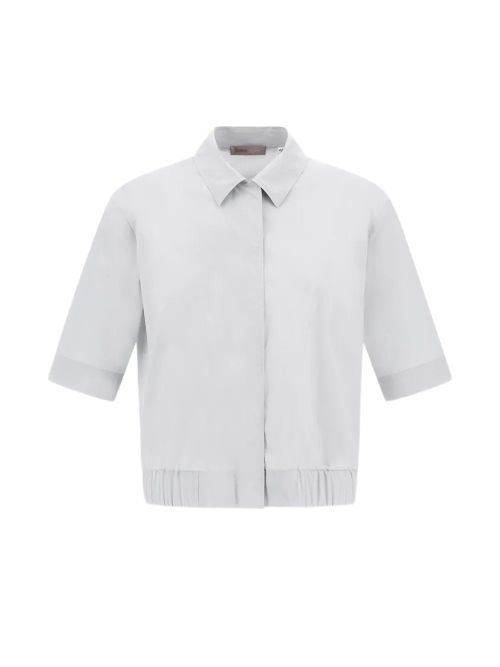 Elasticated-Hem Cotton Shirt — White