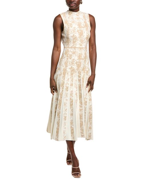 open lace back dress Ganni Shiny Tech Strap Midi Dress main image 1