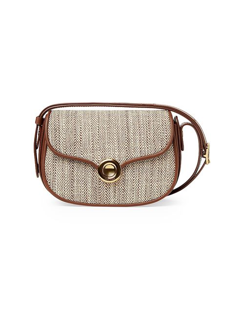 Women's Mini Ghiera Silk-Blend Chevron Shoulder Bag - Venice Brown