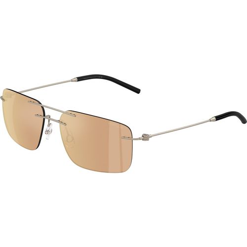 Moncler Unisex Moncler ME4003 DOPPLER 10037J Sunglasses Steel Bronze Brown Squared Mirror