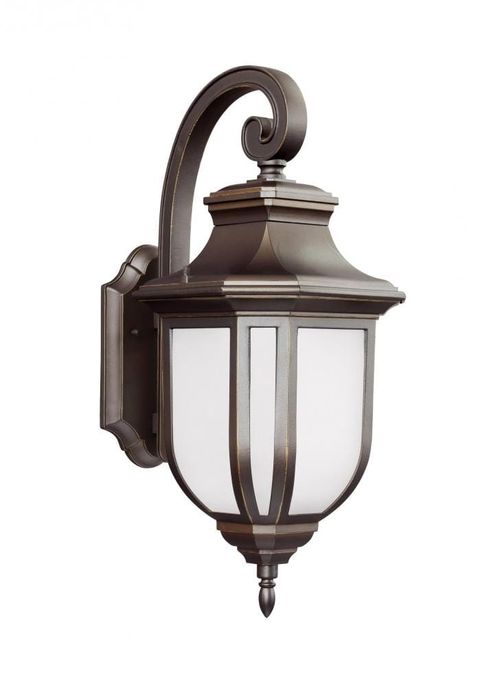 Antique Bronze One Light Outdoor Wall Lantern from the Childress Collection