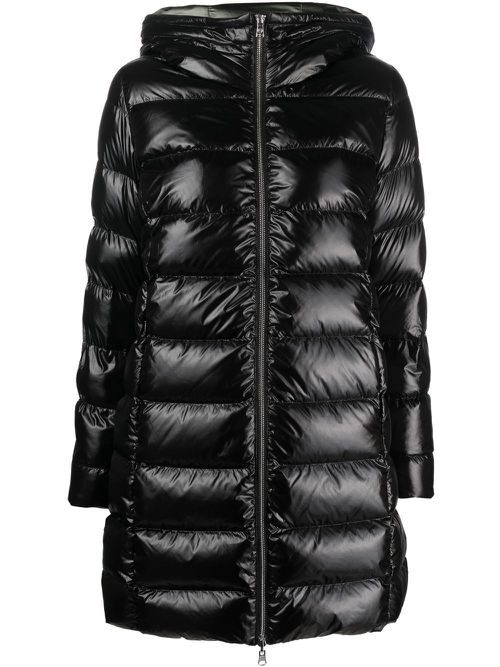 Reversible padded hooded coat - Black