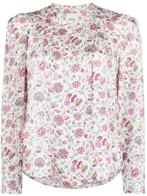 Lensy floral-print blouse - White