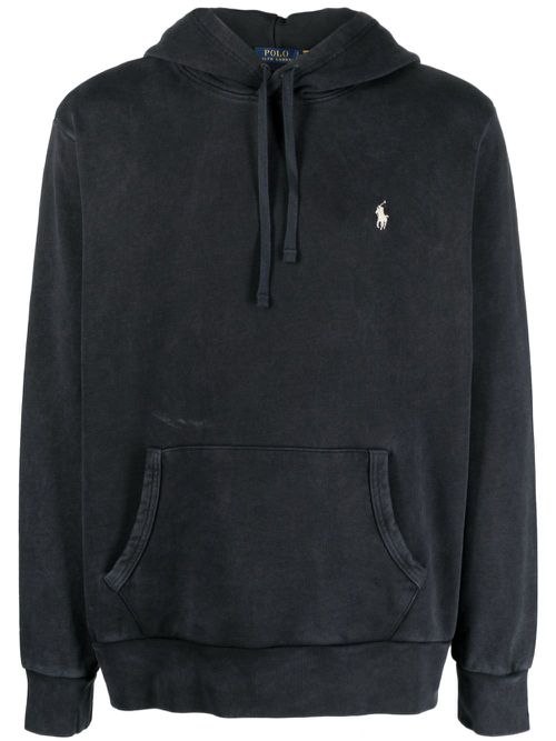Polo Pony cotton hoodie - Black