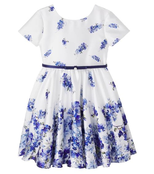 Bow-detail floral crêpe dress