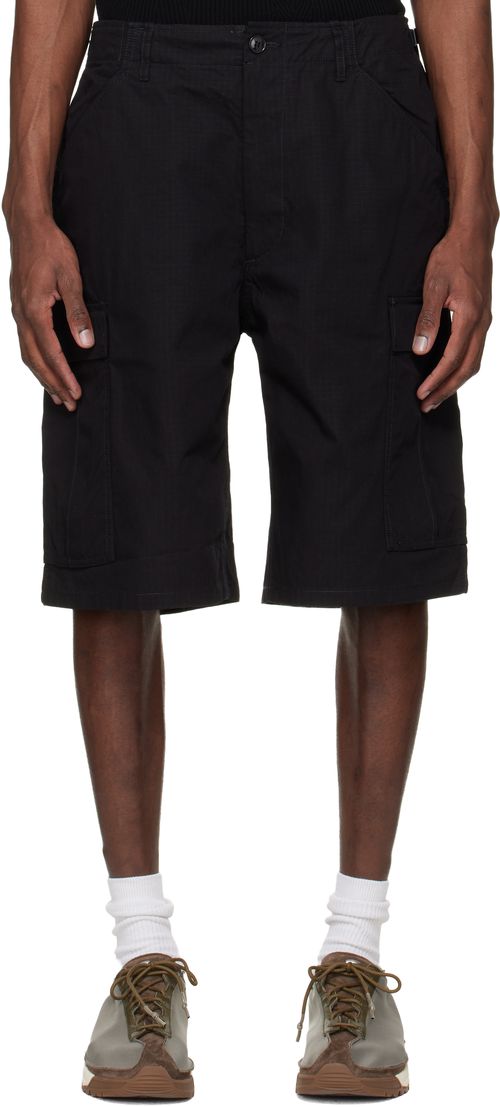 Black Ripstop Cargo Shorts