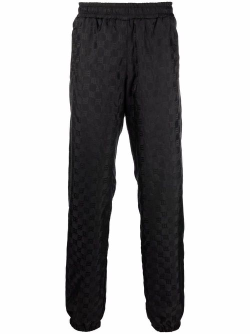 Logo-monogram tapered joggers - Black