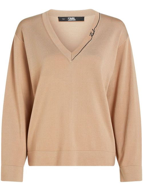 Signature V-neck jumper - Neutrals