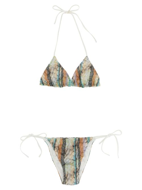 Sequined Zigzag Knit Bikini — Multicolor