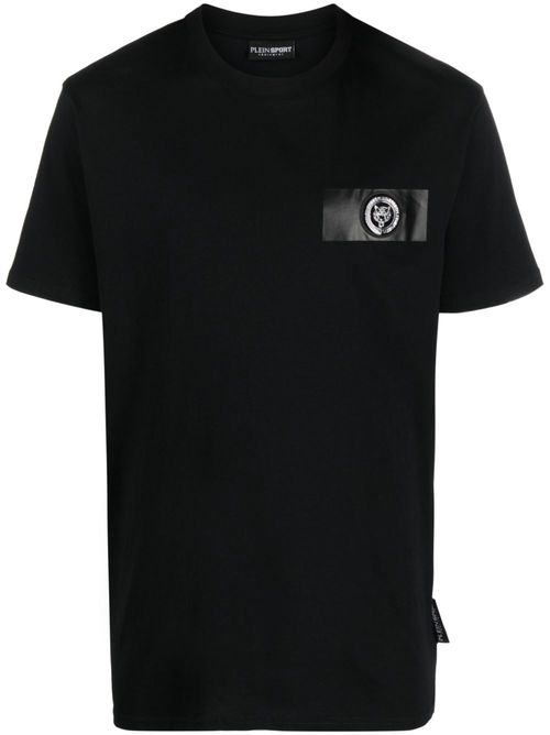 SS logo-patch cotton T-shirt - Black