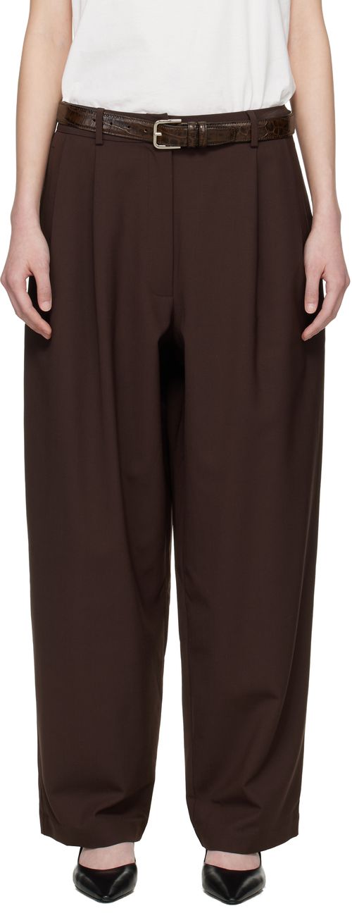 Brown Tailored Masculine Trousers