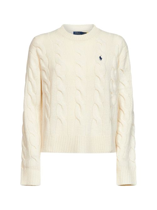 Cable-Knit Wool and Cashmere Sweater — White