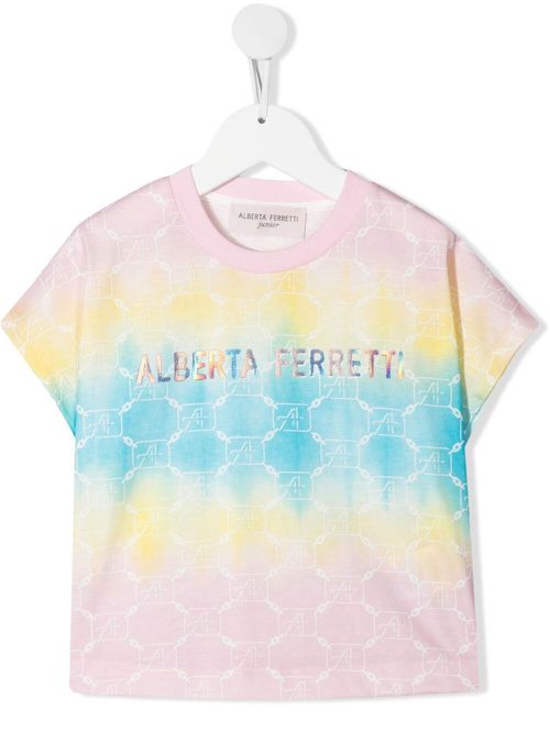 Logo-print tie-dye T-shirt - Pink